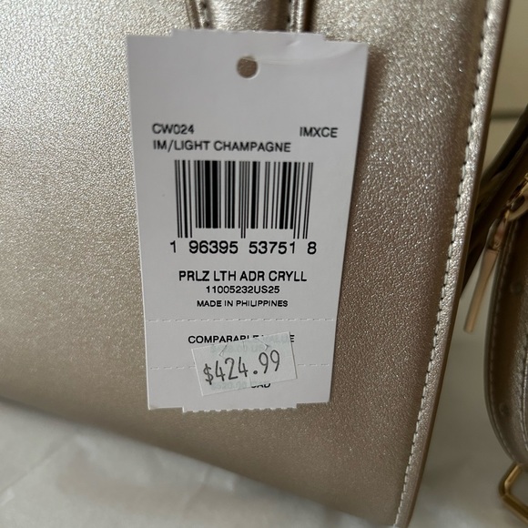 NWT Authentic Coach Andrea Carryall Pearlized Leather Light Champagne - Picture 7 of 13